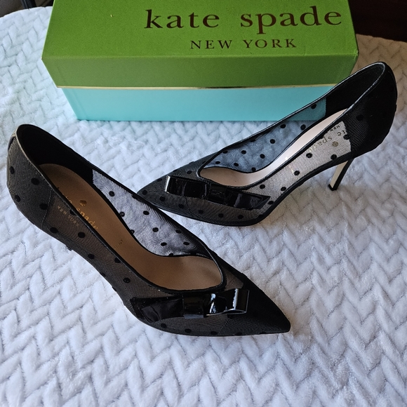Kate Spade NY Lasalle Polka Dot Mesh Heels Size 6.5M - Picture 4 of 14